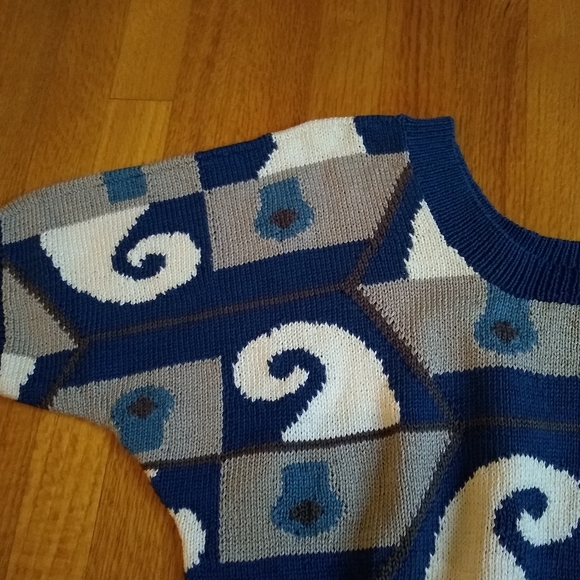 Peruvian Connection 100% pima cotton Sweater L  Handknitted rare design. - Picture 10 of 12